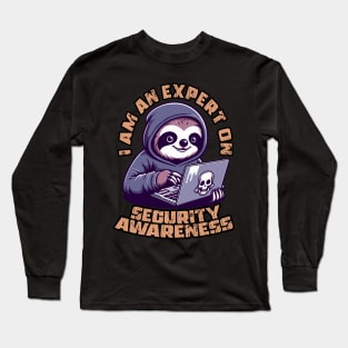 Security Awareness Hacker Sloth Long Sleeve T-Shirt